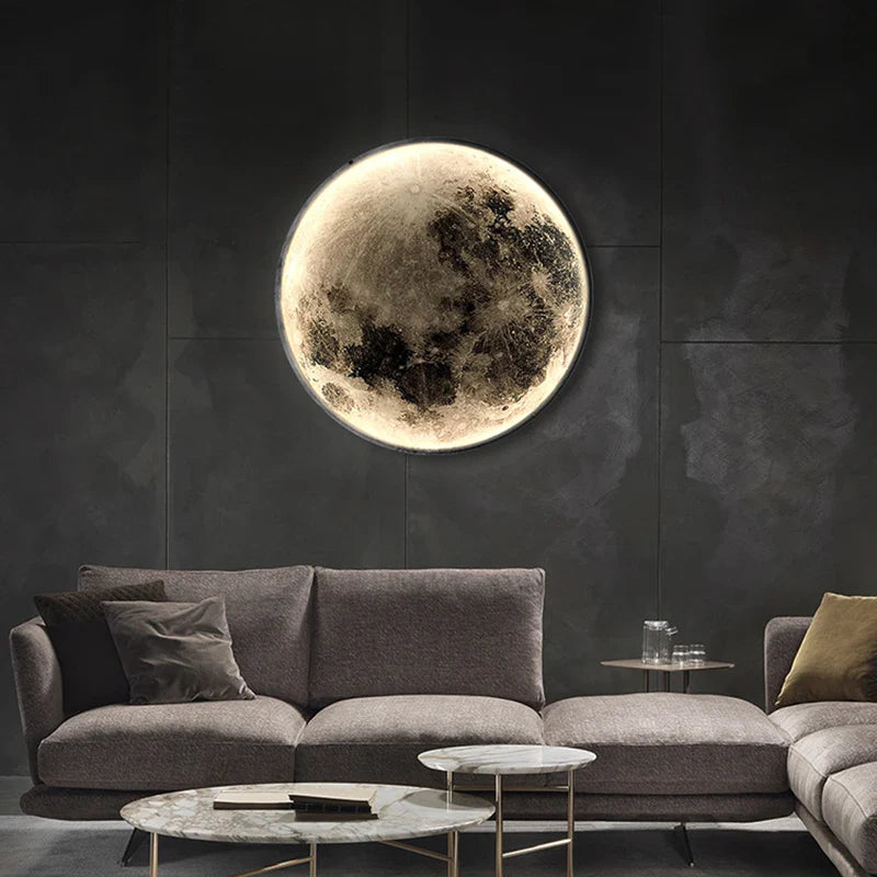 Moon wall lamp bedroom bedside moon lamp living room TV background wall light luxury creative room decoration wall hanging  lamp  ourlum.com   