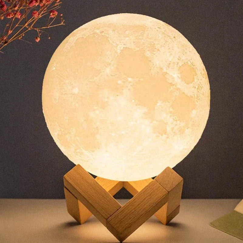 3D Printing Moon Lamp DIY Night Light with Stand Battery Powered Table Lamp Bedroom Decor Christmas Gift LED Moon Light for Kids  ourlum.com   