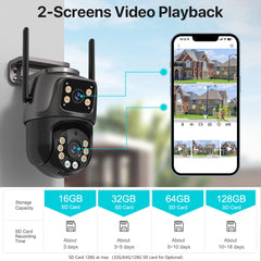 4K AI Outdoor PTZ Security Camera with Auto Tracking & Dual Lens