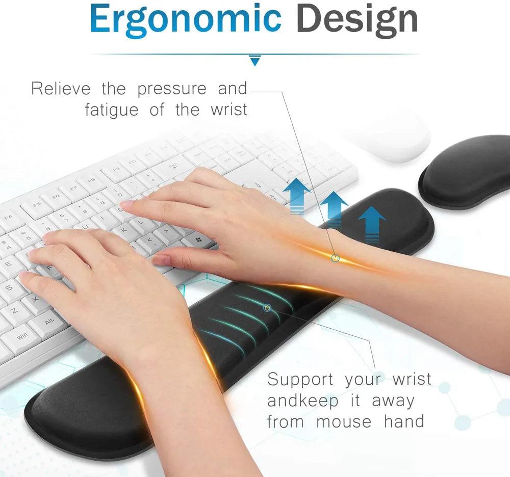 Ergonomic Memory Foam Wrist Rest Pad: Ultimate Support for Office Gaming  ourlum.com   