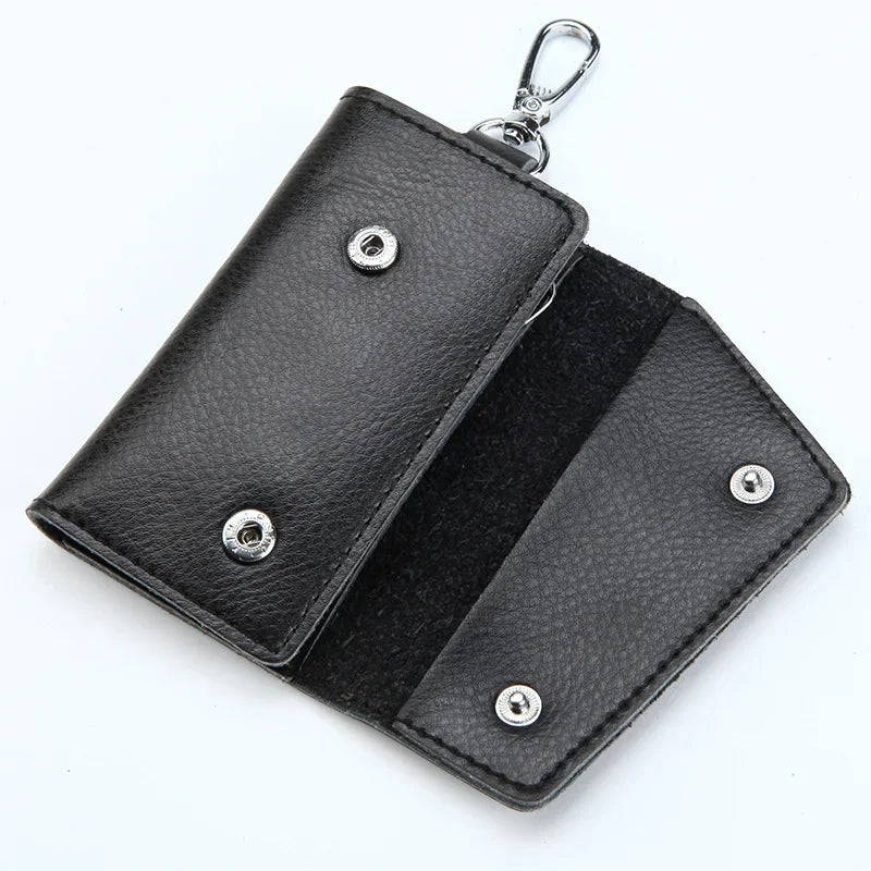 New Genuine Leather Keychain Men Key holder key organizer Pouch Car Key pouch Wallet Housekeeper Key Case Mini Card Bag