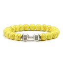 Fitness Charm Bracelet Set: Stylish Natural Stone Beads