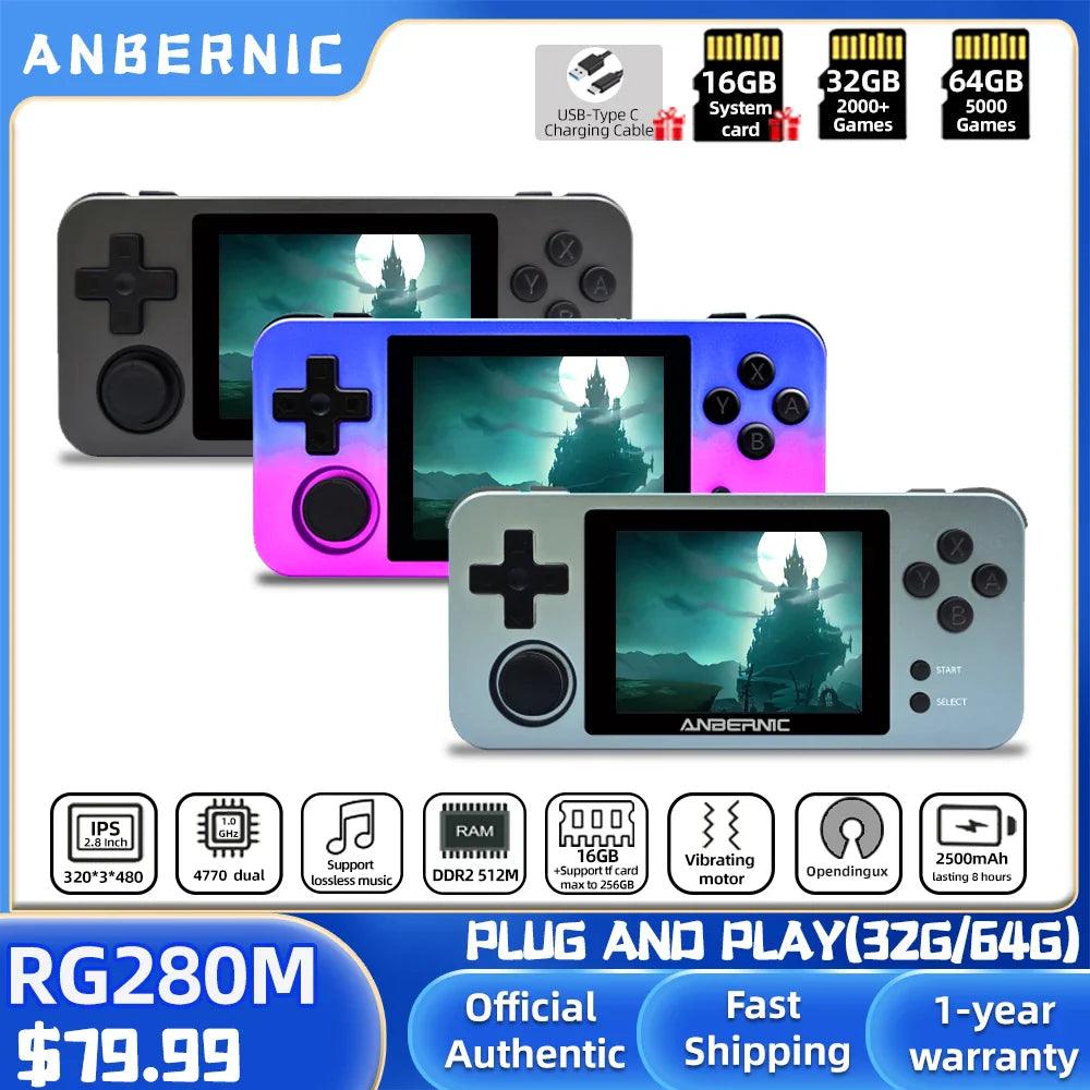 ANBERNIC NEW RG280M Retro MINI Games 2.8 inch IPS Video games Handheld game console 64Bit emulator consola portatil RG280  ourlum.com   