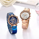 Blue Stainless Steel Watch Set: Elegant 5 Piece Collection