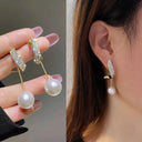 Chic Korean Claw Stud Earrings with Irregular Pearls