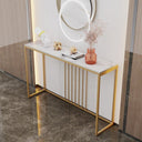 47.2 Inch Extra Long Console Table Sintered Top Gold Legs