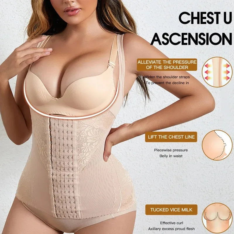 Women Waist Trainer Corset Push Up Vest Slimming Belt Body Shaper Sheath Flat Belly Postpartum Girdles Shaperwear Bodysuits