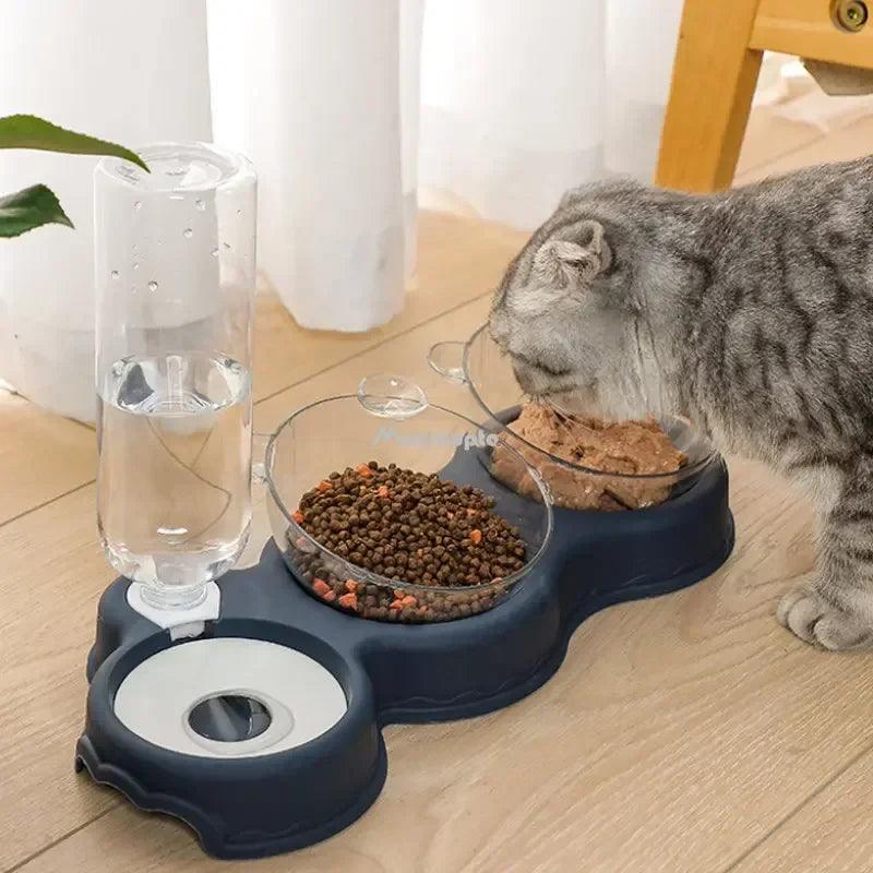 Automatic Pet Feeder & Water Fountain Double Bowl for Cats  ourlum.com   