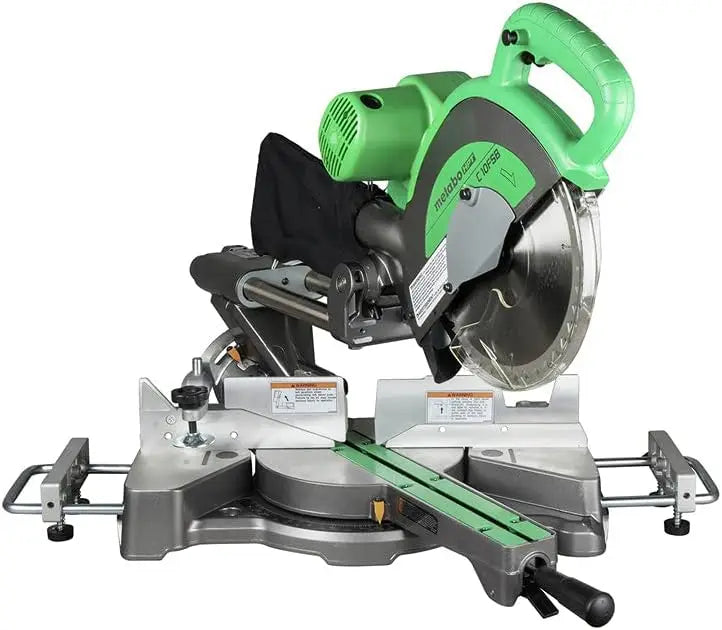 10 Inch Sliding Compound Miter Saw Double Bevel Electronic Speed Control 12 Amp Motor Electric Brake 5 Year Warranty