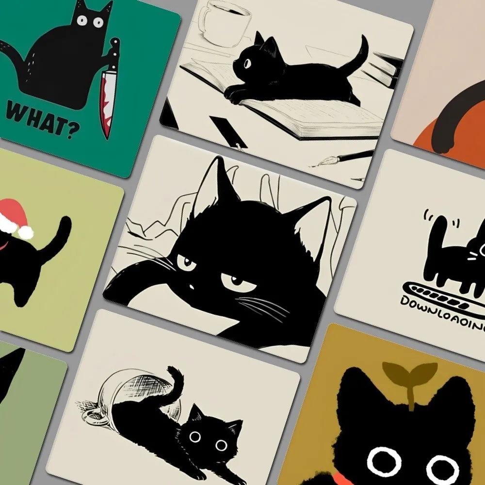 Black Cat Gaming Mousepad: Stylish Desk Mat for Efficient Work & Play  ourlum.com   