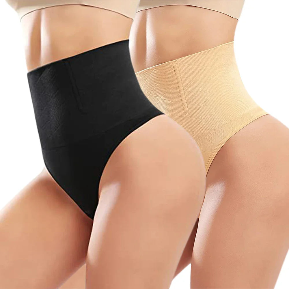 High-Waisted Tummy Control Thong - Seamless Butt Lifter Shapewear for Women