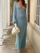 Beach Seduction: Elegant Knitwear for Maxi Dress Style