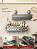 Punch-Free Suction Rack Wall-Mounted For Home Kitchen Storage