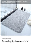 Embossed Pebble Bath Rug Non-Slip Memory Foam Mat 24x17