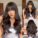 Blonde Wavy Synthetic Hair Wig with Bangs - Natural Beauty and Comfort  ourlum.com LC226-2  