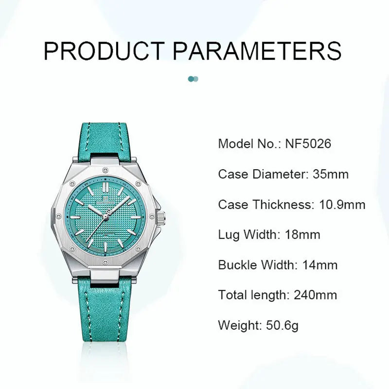 Luxury Women's Quartz Watch with Luminous Dial - NAVIFORCE 5026  OurLum.com   