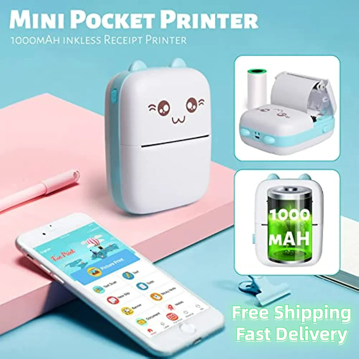 Mini Pocket Printer: Wireless Thermal Photo Printing with App Connectivity  ourlum.com   