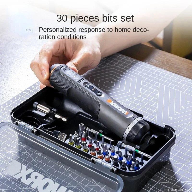 Youpin Worx 4V Electrical Screwdriver Sets WX242 Smart Cordless Electric Screwdrivers USB Rechargeable Handle 30 Bit Sets Tools  ourlum.com   