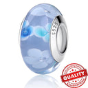 Colorful Heart Murano Glass Charm - Sterling Silver Pandora Jewelry Piece  ourlum.com LLZ007-BU  