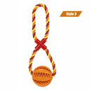 Dog Treat Balls Interactive Rope Rubber Toys for Small Dogs