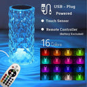 Dimmable LED Crystal Touch Lamp with Remote - 16 Colors