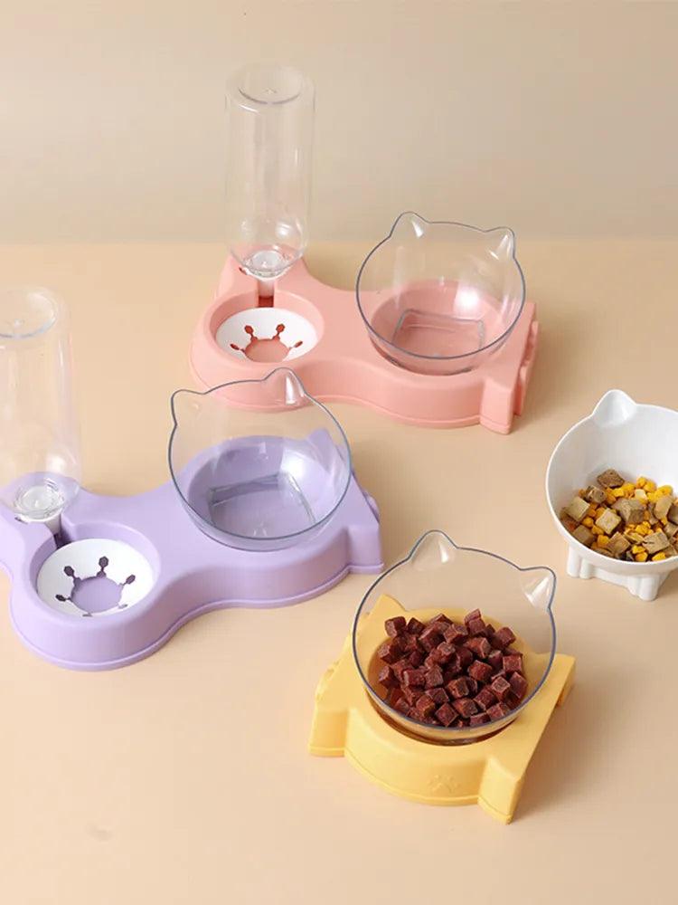 Automatic Pet Feeder & Drinking Fountain Set for Cats and Dogs  ourlum.com   