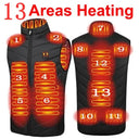 9/13Areas Heated Vest Men Women USB Heating Jacket Winter