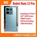 Redmi Note 13 Pro 5G Smartphone with 200MP Camera, Snapdragon 7s, 6.67" 120Hz Display, and 5100mAh Battery