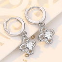 Starlight Elegance Silver Star Stud Earrings Dazzling Zircon Design