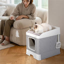 Foldable Cat Litter Box Large Pet Toilet Cat Sand Shovel Easy Clean