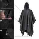 3-in-1 Waterproof Rain Poncho Lightweight Hooded Coat