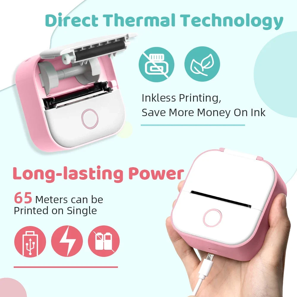 T02 Mini Thermal Printer: Portable Wireless Photo Printing  ourlum.com   