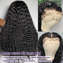 40 Inch HD Transparent Deep Wave Lace Front Wig 250 Density