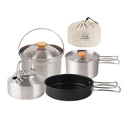 Outdoor Portable Camping Cookware Set - Stainless Steel Cookware