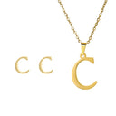 Fashion Stainless Steel Alphabet Initial Necklace Set For Women