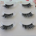 NEW 3Pairs Mink Lashes 3D Mink Eyelashes Invisible Band Natural Black Mink False Eyelash Full Strip cilios posticos Reusable  ourlum.com 3pairsC38  