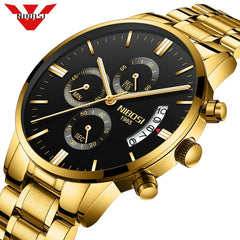 NIBOSI Luxury Military Style Quartz Watch: Stylish Men's Timepiece