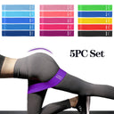 5-Piece Set of Elastic Resistance Bands for Strength Training and Pilates Pink Fitness Equipment