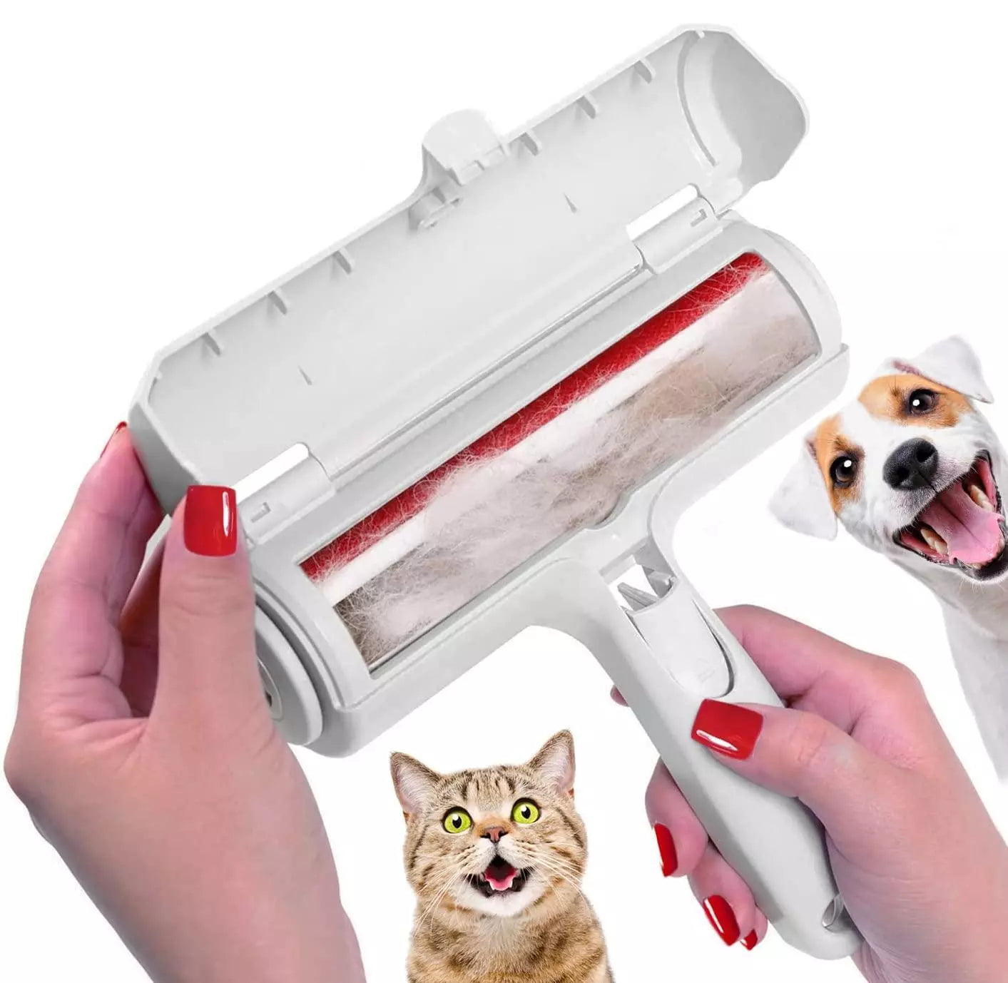 Pet Hair Roller: Self-Cleaning Fur Remover for Dogs & Cats - Efficient Tool  ourlum.com   