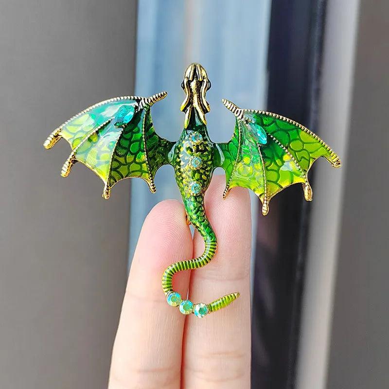 Enamel Dragon Brooches: Mythical Animal Party Office Pins