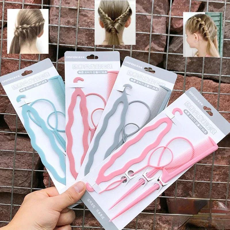 Magic Hair Styling Tools Set DIY Hair Braiding Braider Accessories Hairpin Twist Bun Barrettes Hair Clips for Women Hairdressing  ourlum.com   