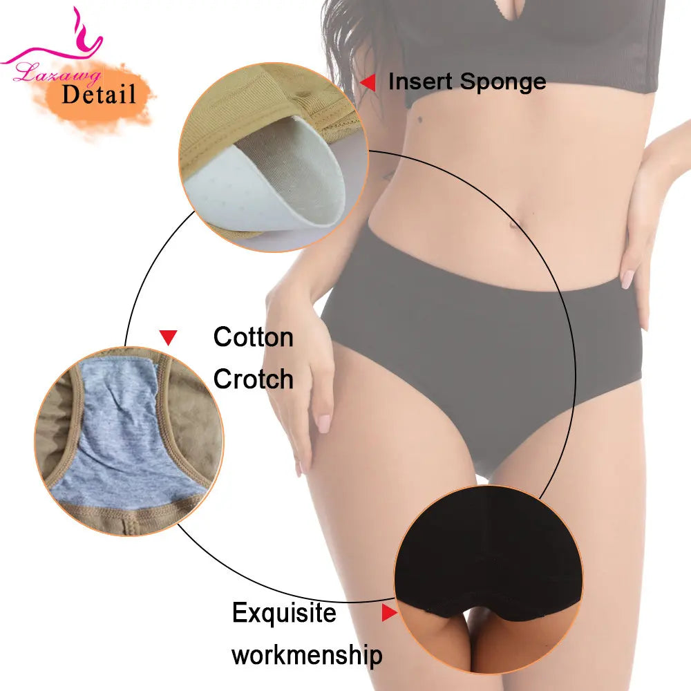 Seamless Butt Lifter Panty with Tummy Control & Removable Pads for Women