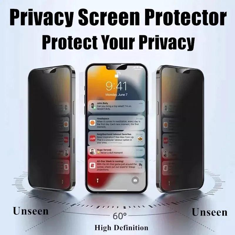 Privacy Screen Protector for iPhone 14 Pro Max - 3 Pack Anti-Spy Tempered Glass for iPhone 13 12 11 15 XR SE 2022  ourlum.com   