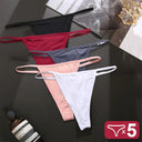 Seductive 5-Piece Cotton Blend G-String Panties Set for Women  ourlum Set3 L Set