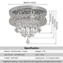 Crystal Chandelier Chrome Ceiling Lamps Led Flush Mount Light