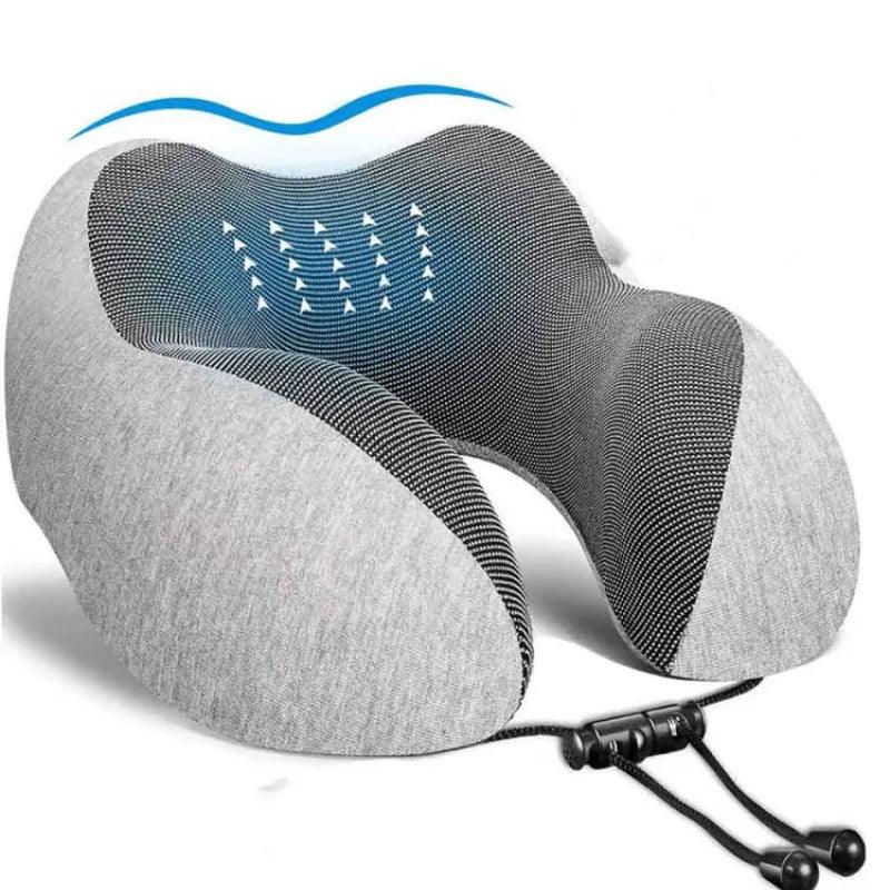 Orthopedic U-Shaped Memory Foam Neck Pillow for Travel, Airplane, and Cervical Healthcare  ourlum.com   
