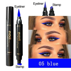 Glitter Eyeliner Stamp Duo: 7 Color Fast Dry Eye Liner Pencil