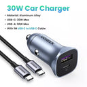 UGREEN Car Charger Type C Fast USB Charger: Efficient Fast Charging for Mobile Phones  ourlum.com Add 1M Type-C Cable Russian Federation 