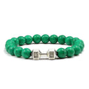 Fitness Charm Bracelet Set: Stylish Natural Stone Beads