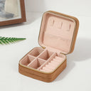 Velvet Jewelry Box For Women Travel Zipper Organizer Case